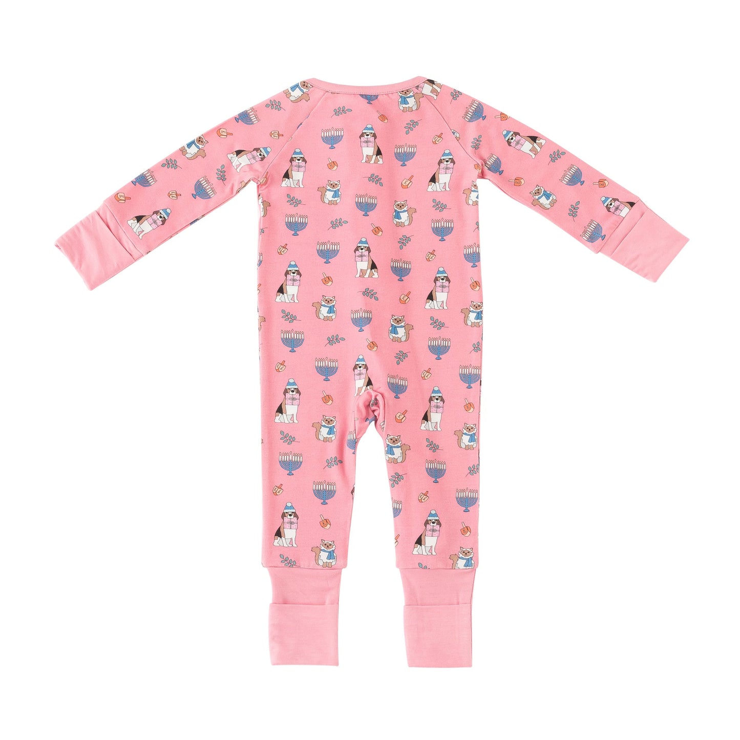 PREORDER - Hanukkah Pets (Convertible Zip Footies) - Pink