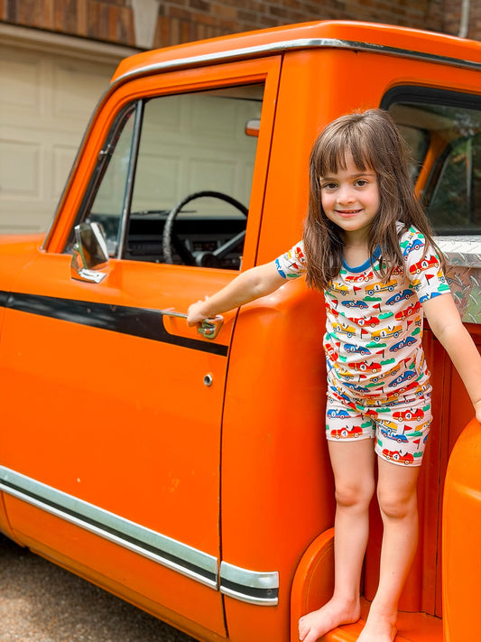 Vintage Cars Two Piece Pajamas