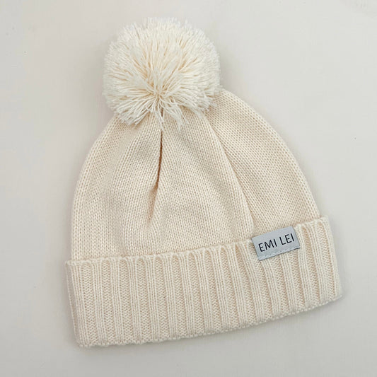 Baby Pom Beanie | Cream