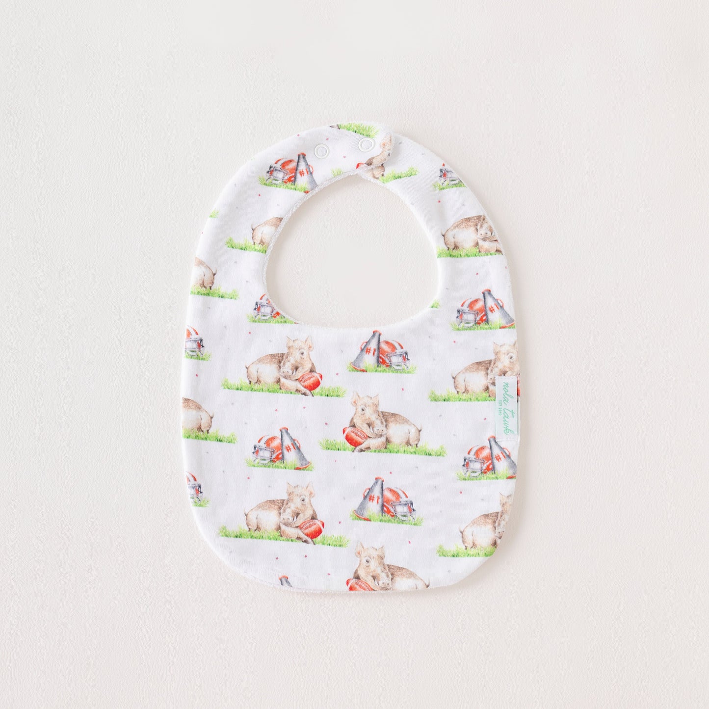Mascot Mania in Arkansas Organic Cotton Baby Bib