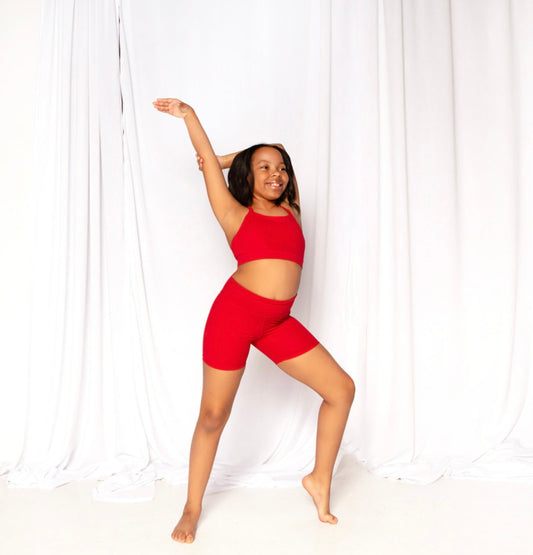 The Daybreak Radiant Red Set - Top & Shorts