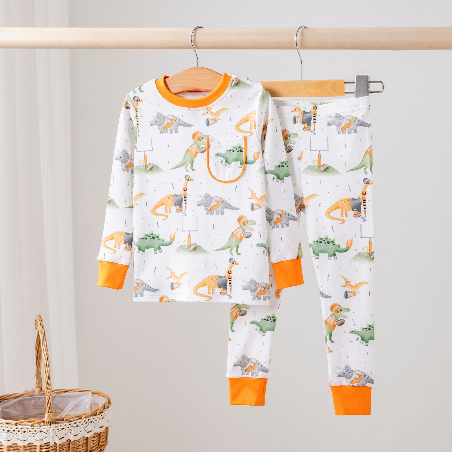 Texas Dinos All-Stars Organic Cotton Kids Pajamas