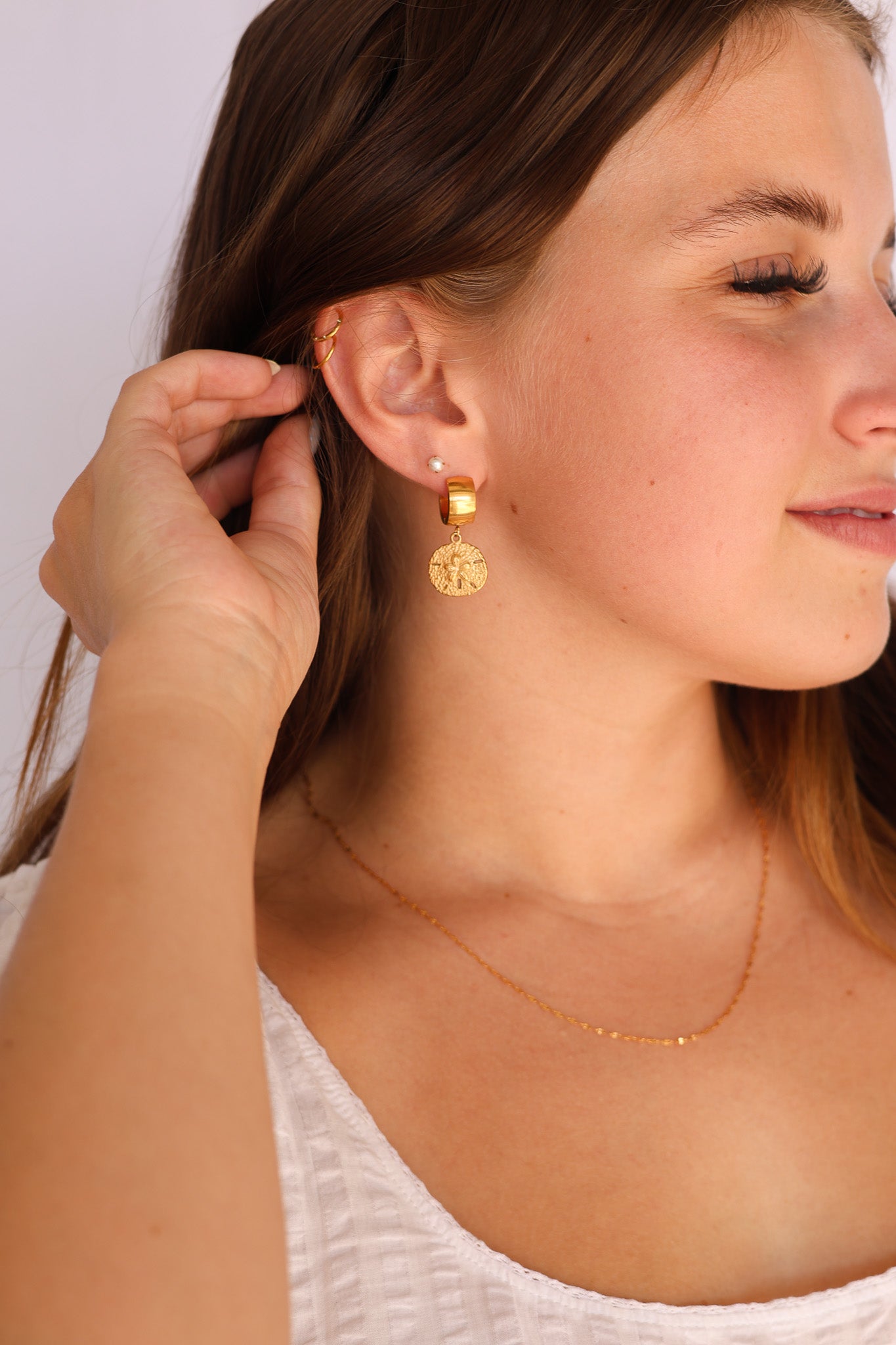 Sand Dollar Hoop Earrings