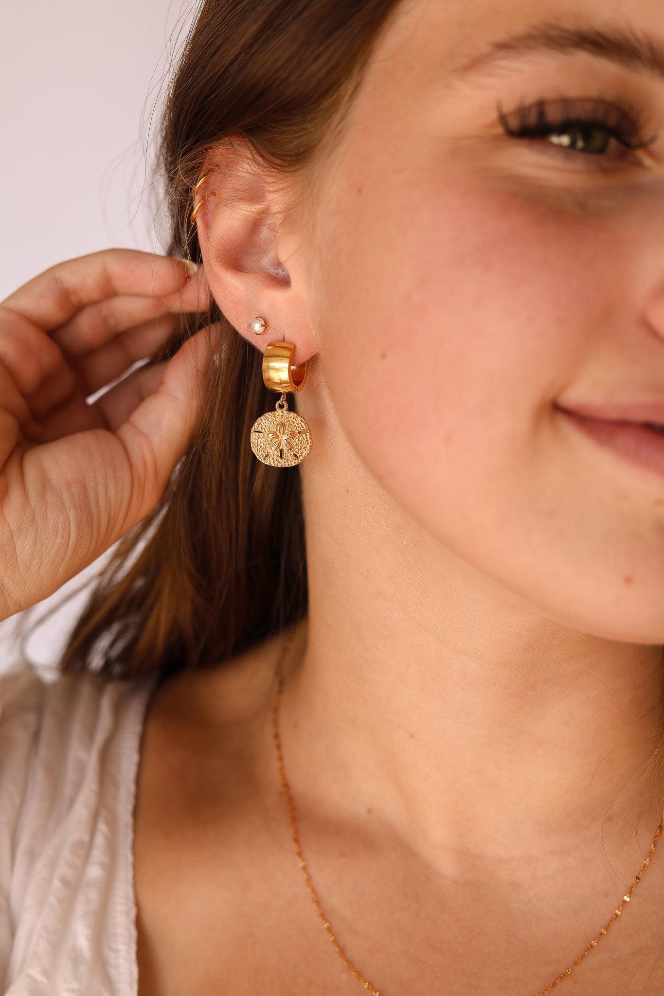 Sand Dollar Hoop Earrings