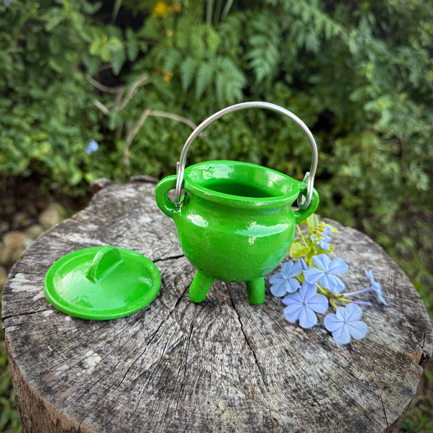 Green Cast Iron Cauldron