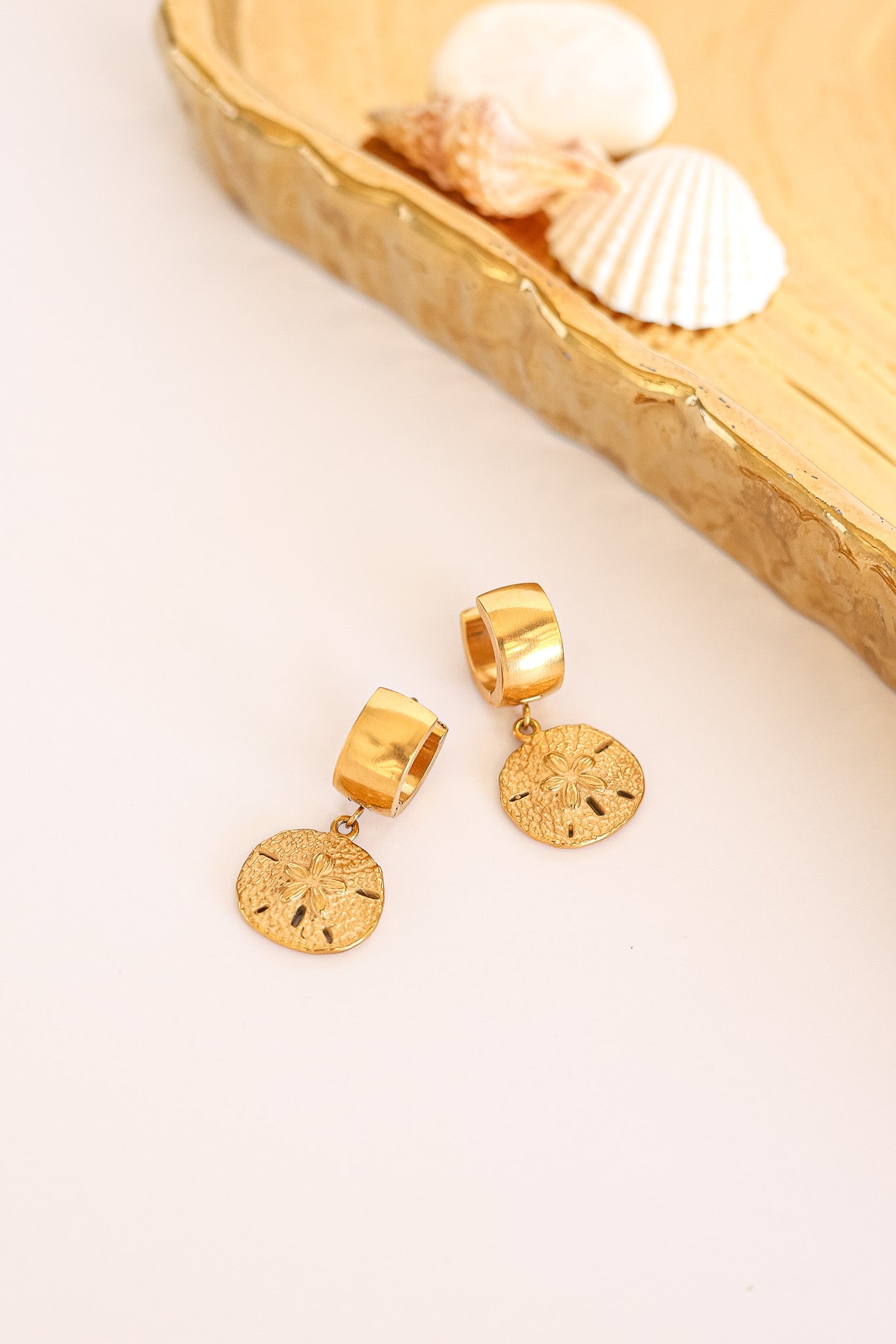 Sand Dollar Hoop Earrings