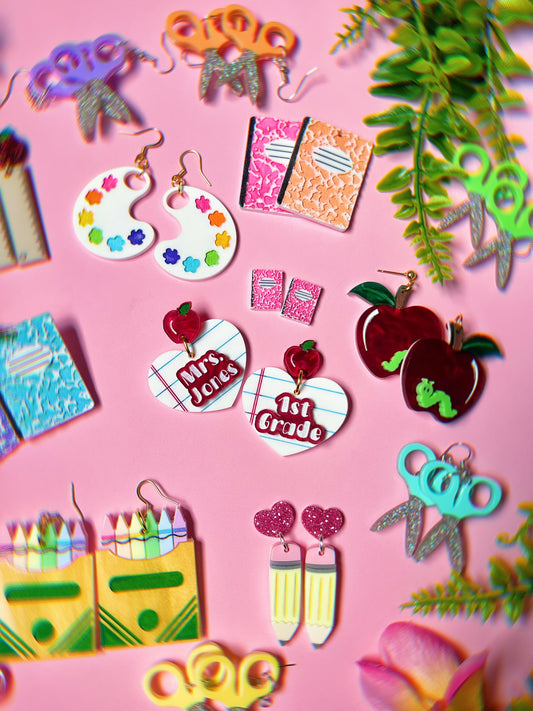 Pastel Composition Book Earrings
