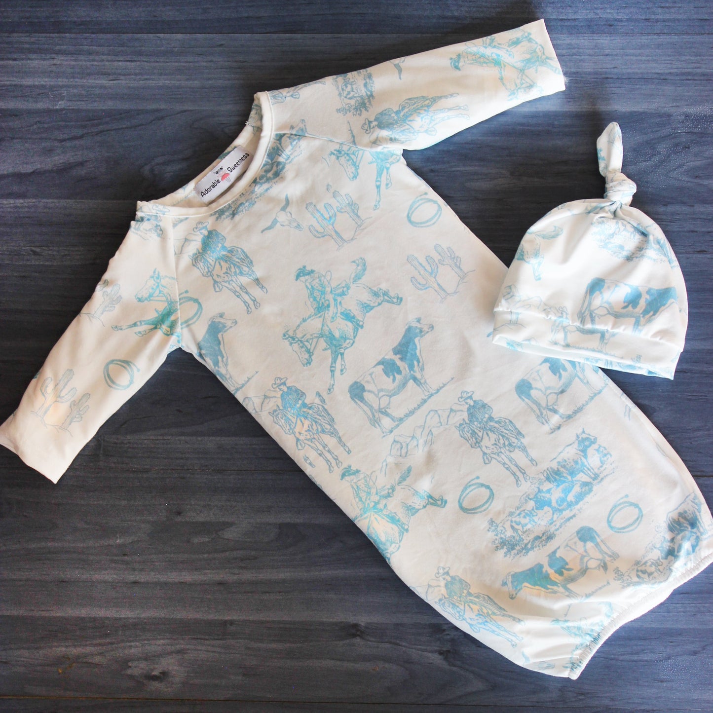 Cowboy Baby Gown
