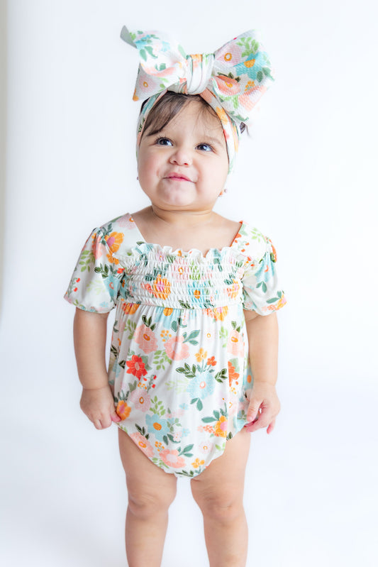 Cottage Blooms Smocked Bubble