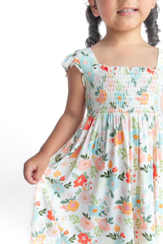 Cottage Blooms Smocked Twirl Dress