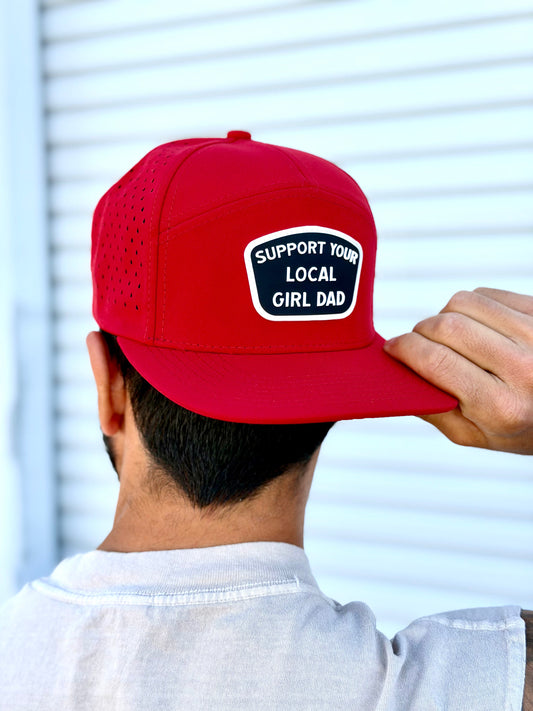 Premium Active Support Your Local Girl Dad PVC Patch Hat (White)