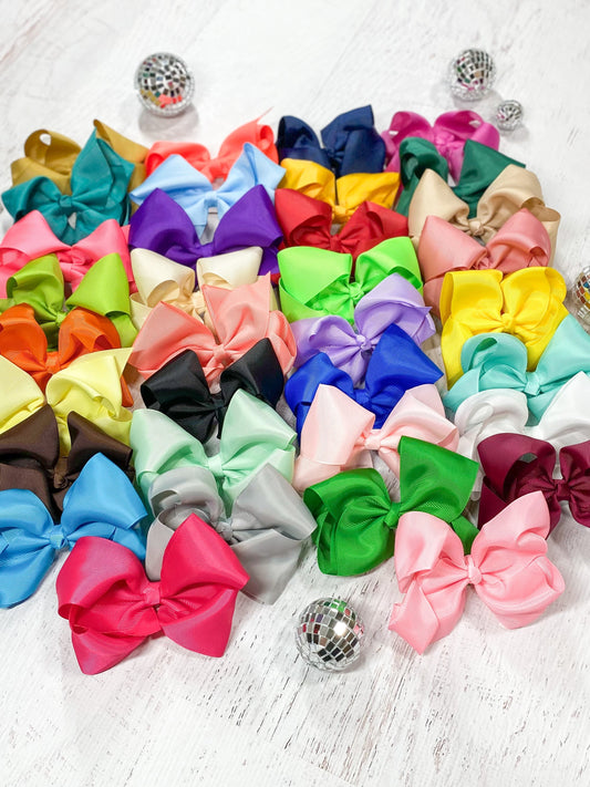 Classic Grosgrain Hair Bow - French Clip - 4.5"