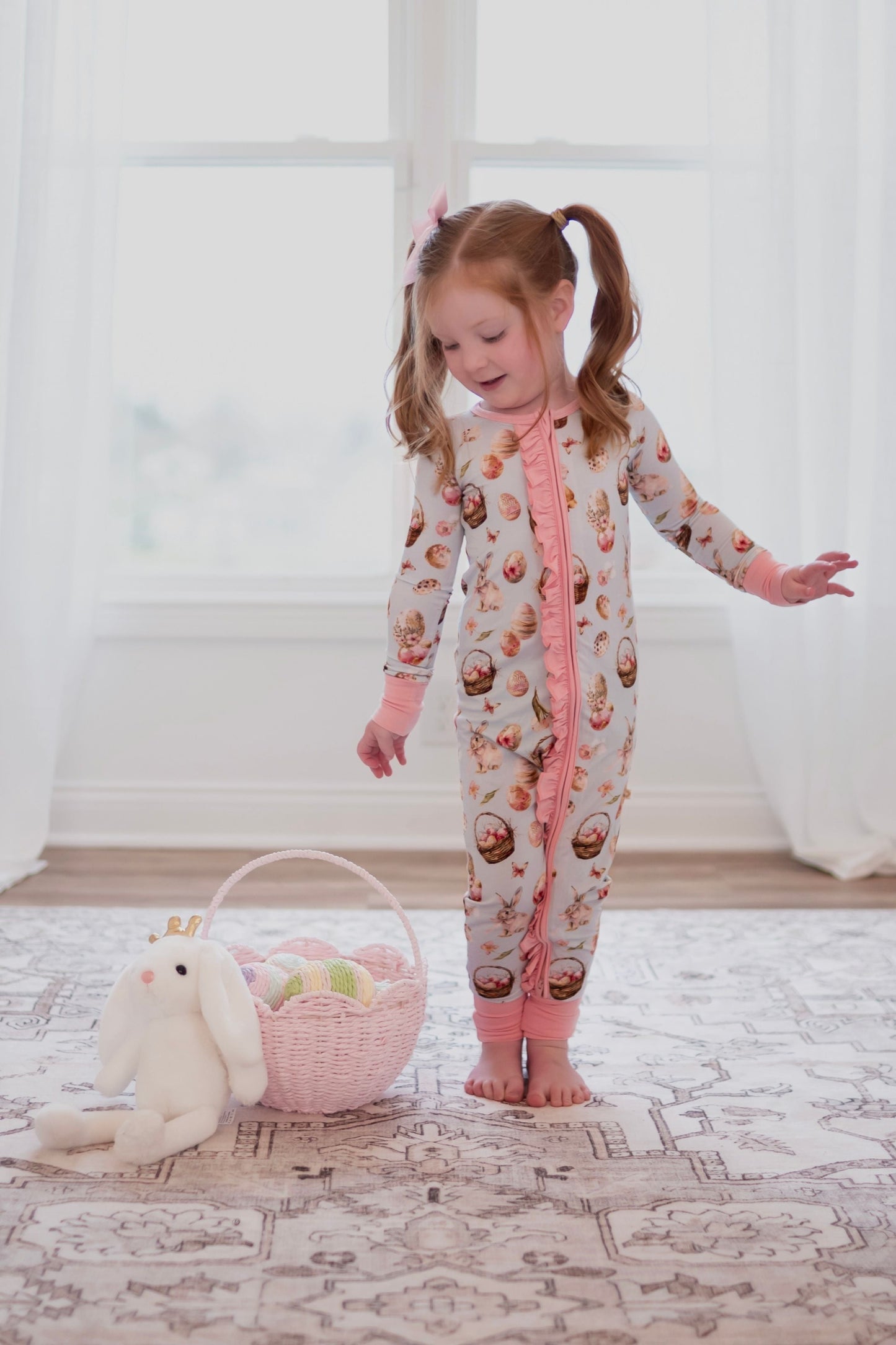 Bunnies & Blooms Convertible Ruffle Zippee