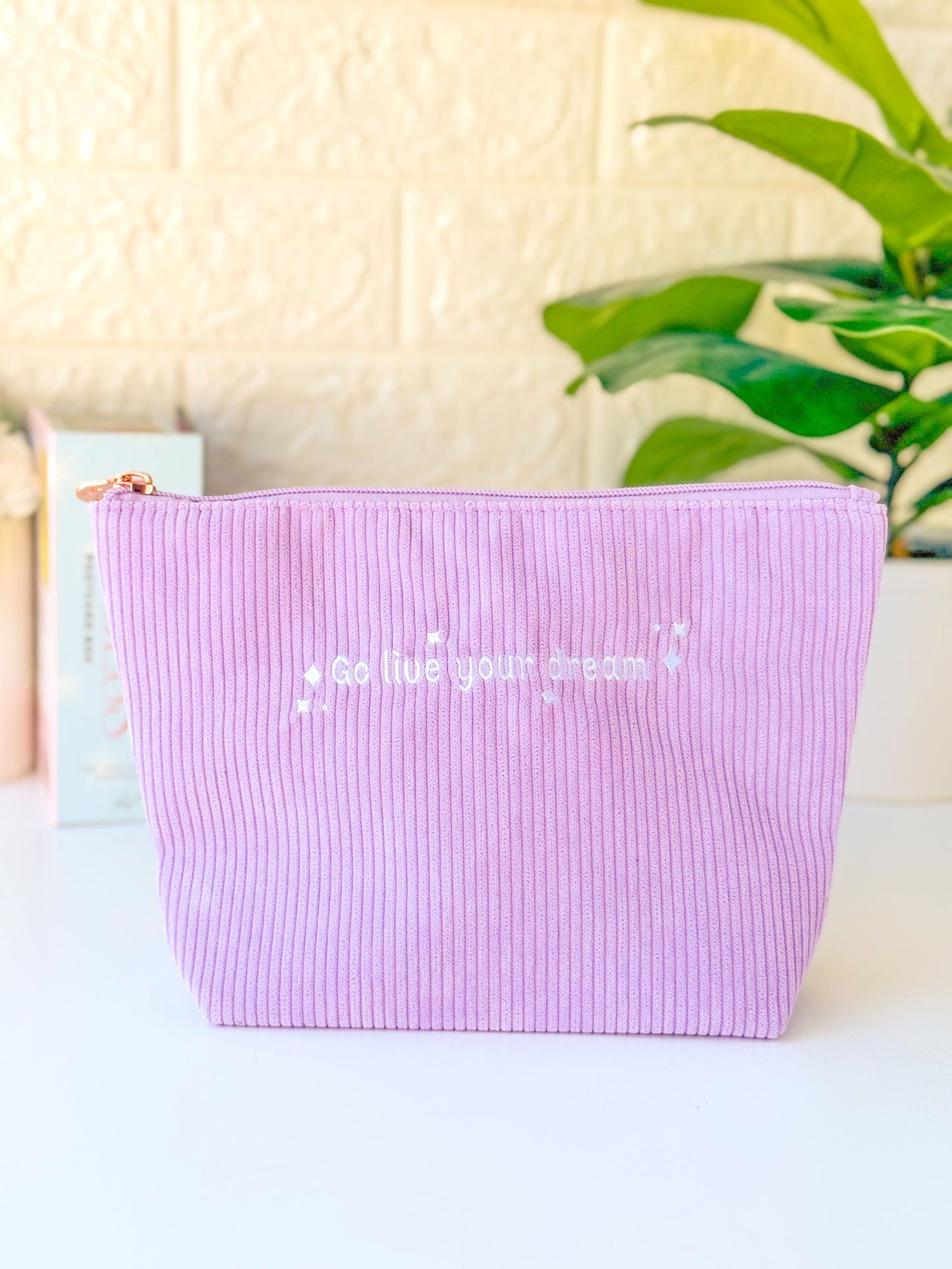 Go Live Your Dream Corduroy Pouch