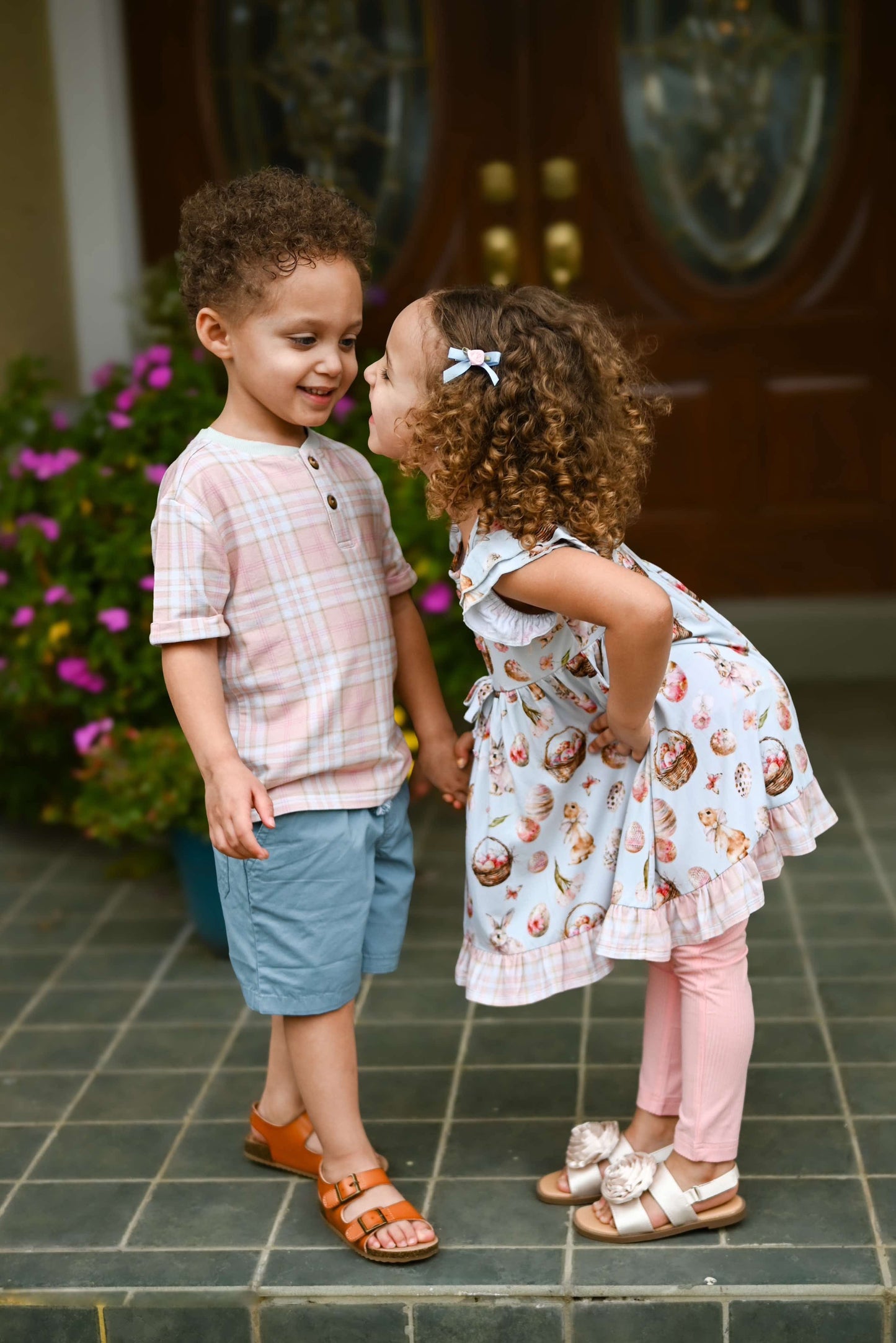 Bunnies & Blooms Peplum + Leggings Set