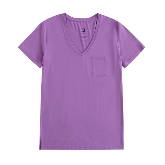 Block Party (Purple) Women's Solid Short Sleeve T-shirt BDLJ