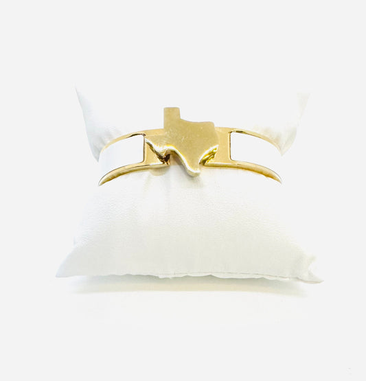 Texas Map Bangle Gold with Enamel