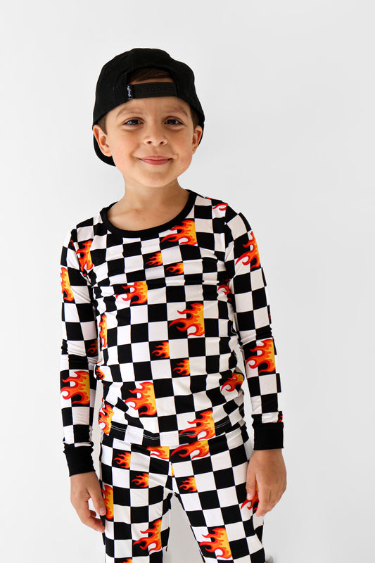 Bamboo Two Piece Set | Checker Blaze