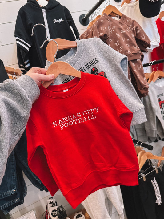 kansas city football embroidered crewneck