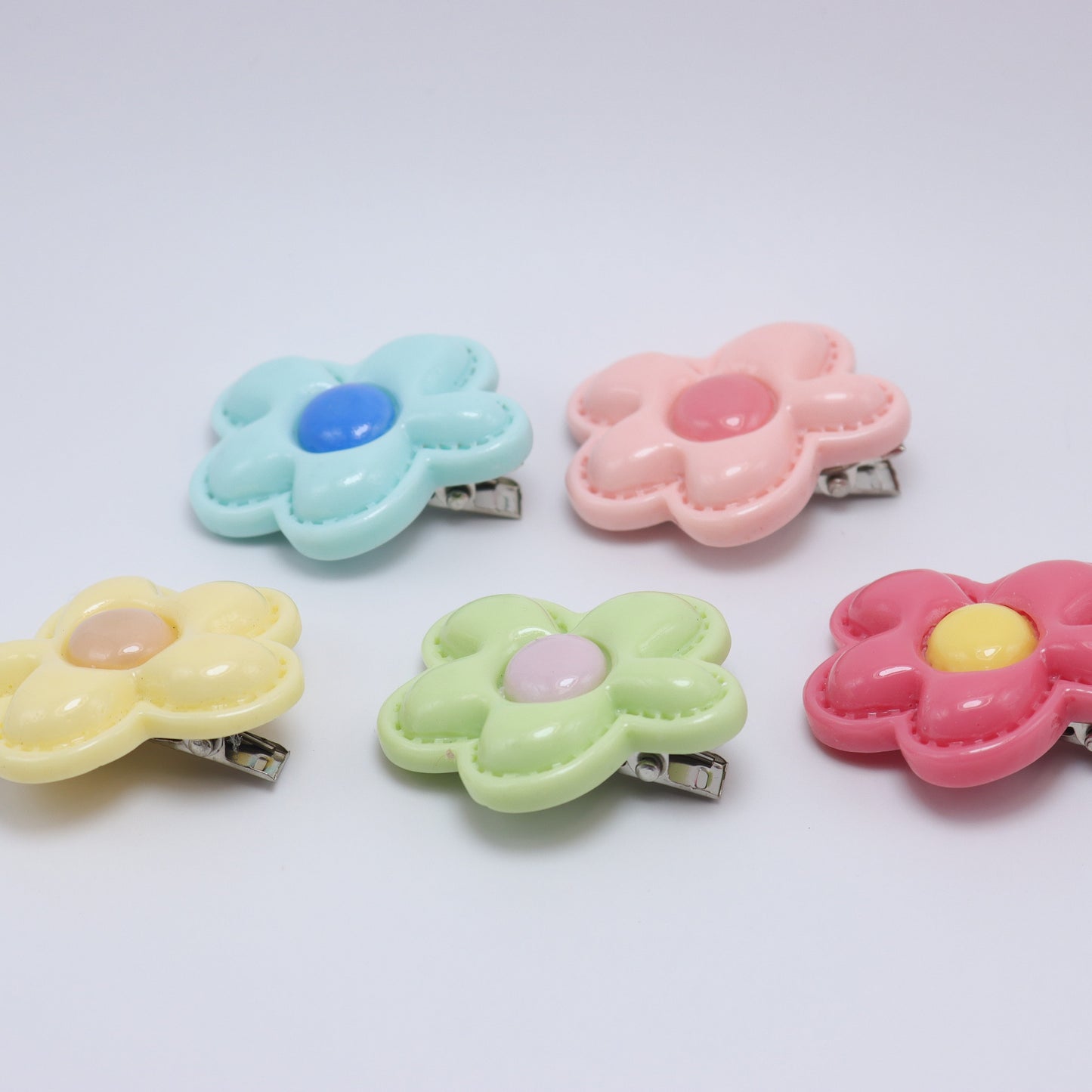Mini Flower Cookies Hair Clips (Set of 5)