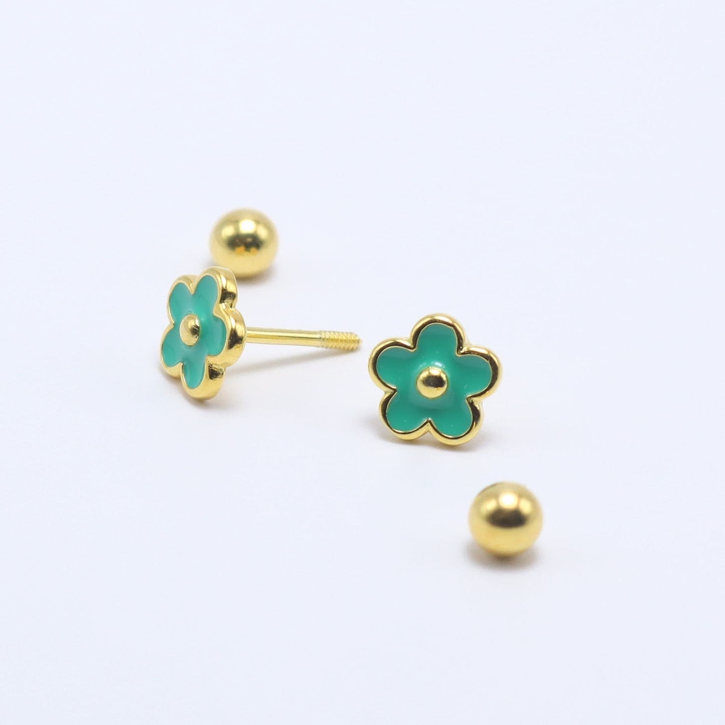 Flower Earrings (14K Gold plated)