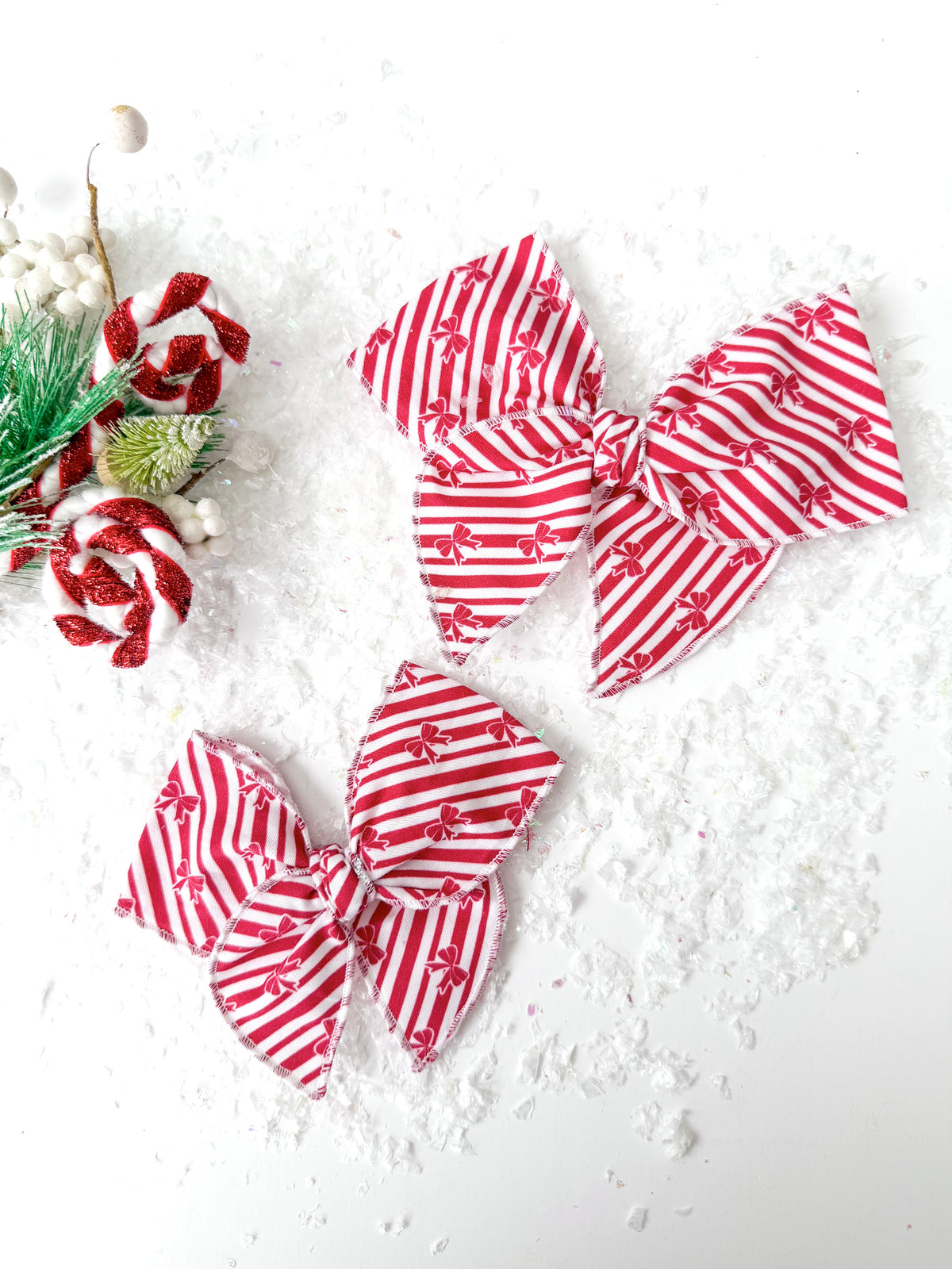 Peppermint Stripe Bows