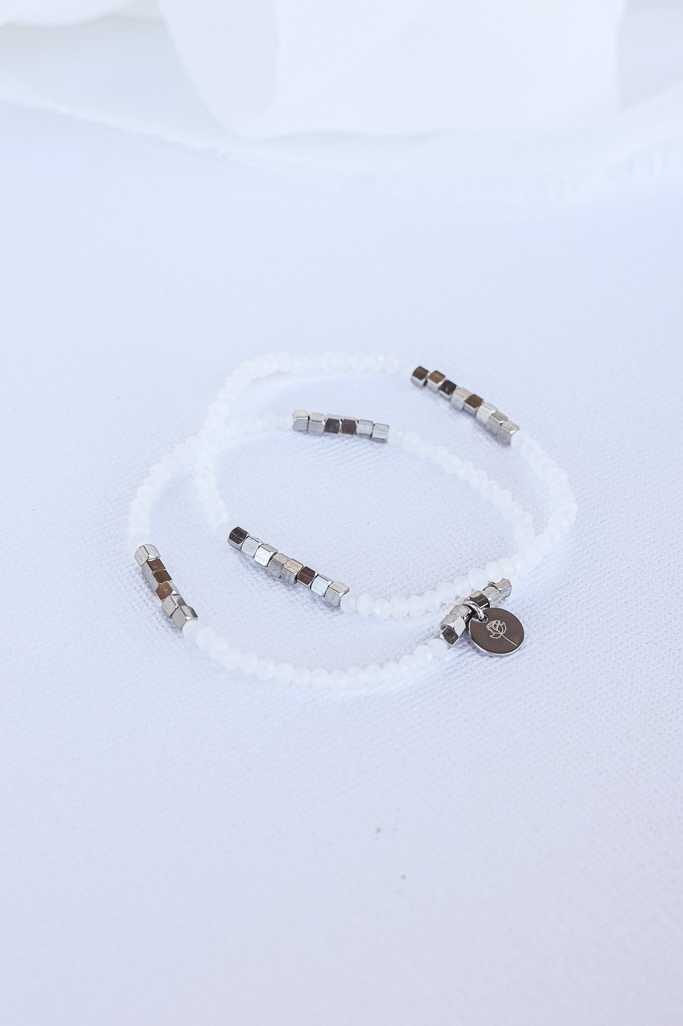 Clara Bracelet Set in White
