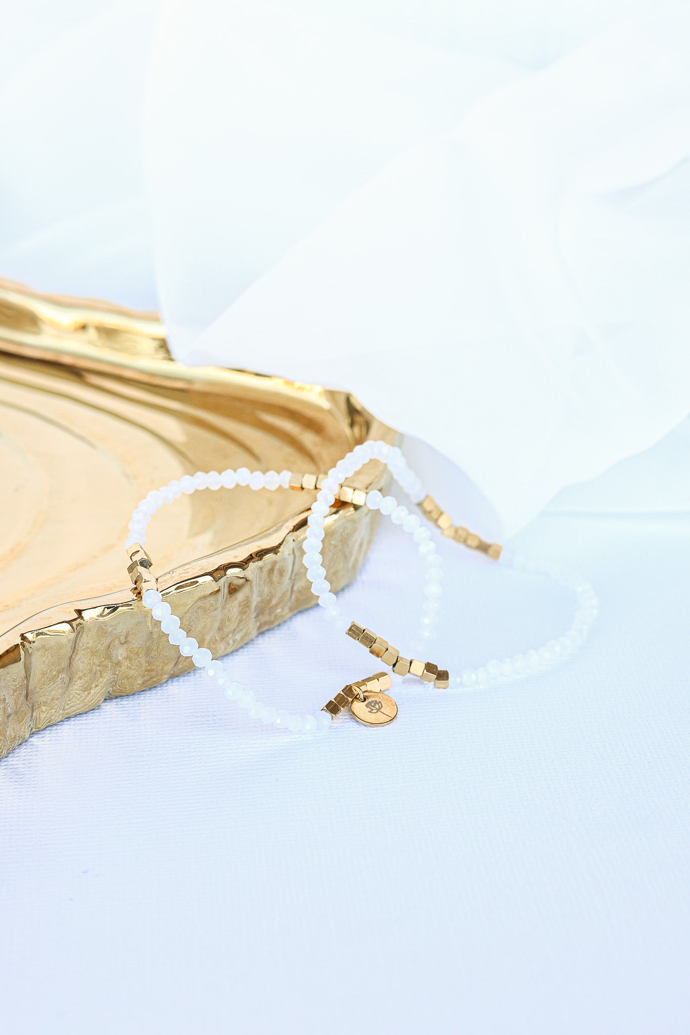 Clara Bracelet Set in White