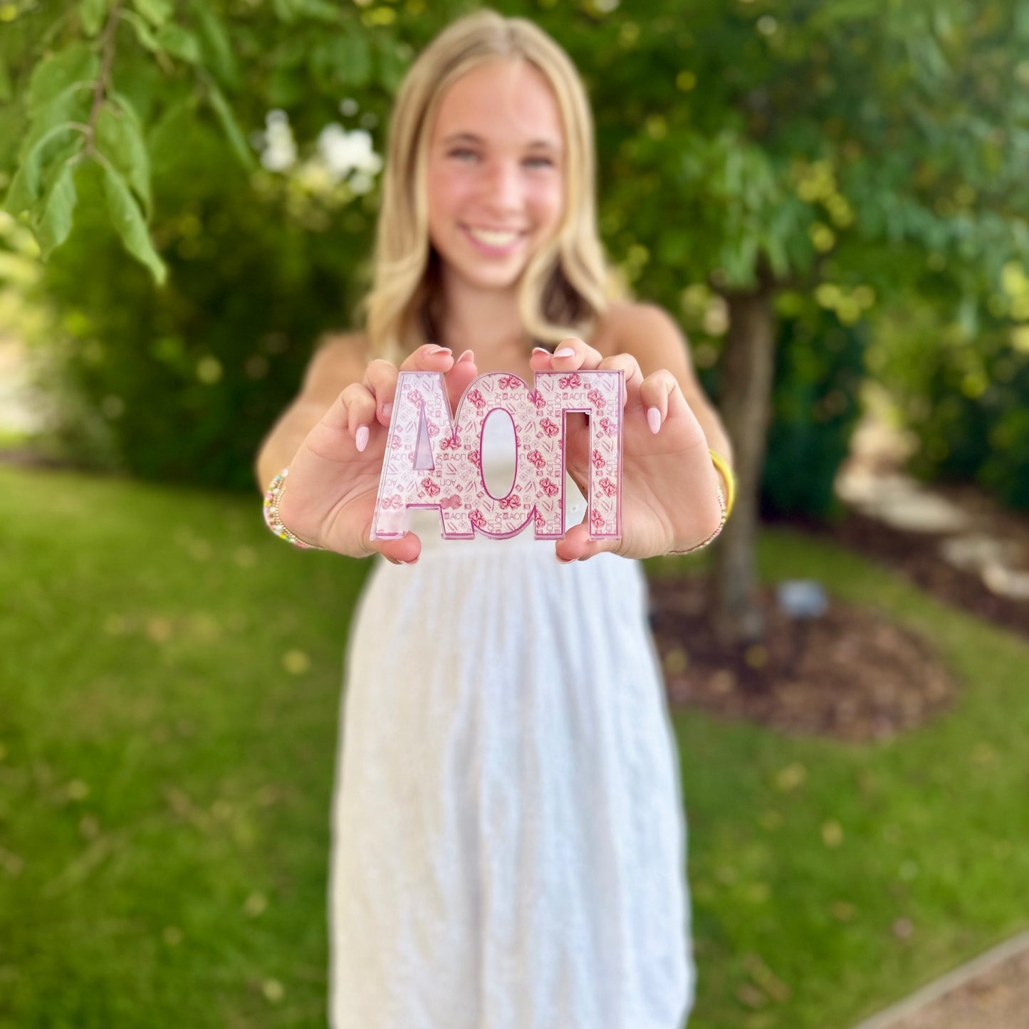 Alpha Omicron Pi Acrylic Shelf Decor