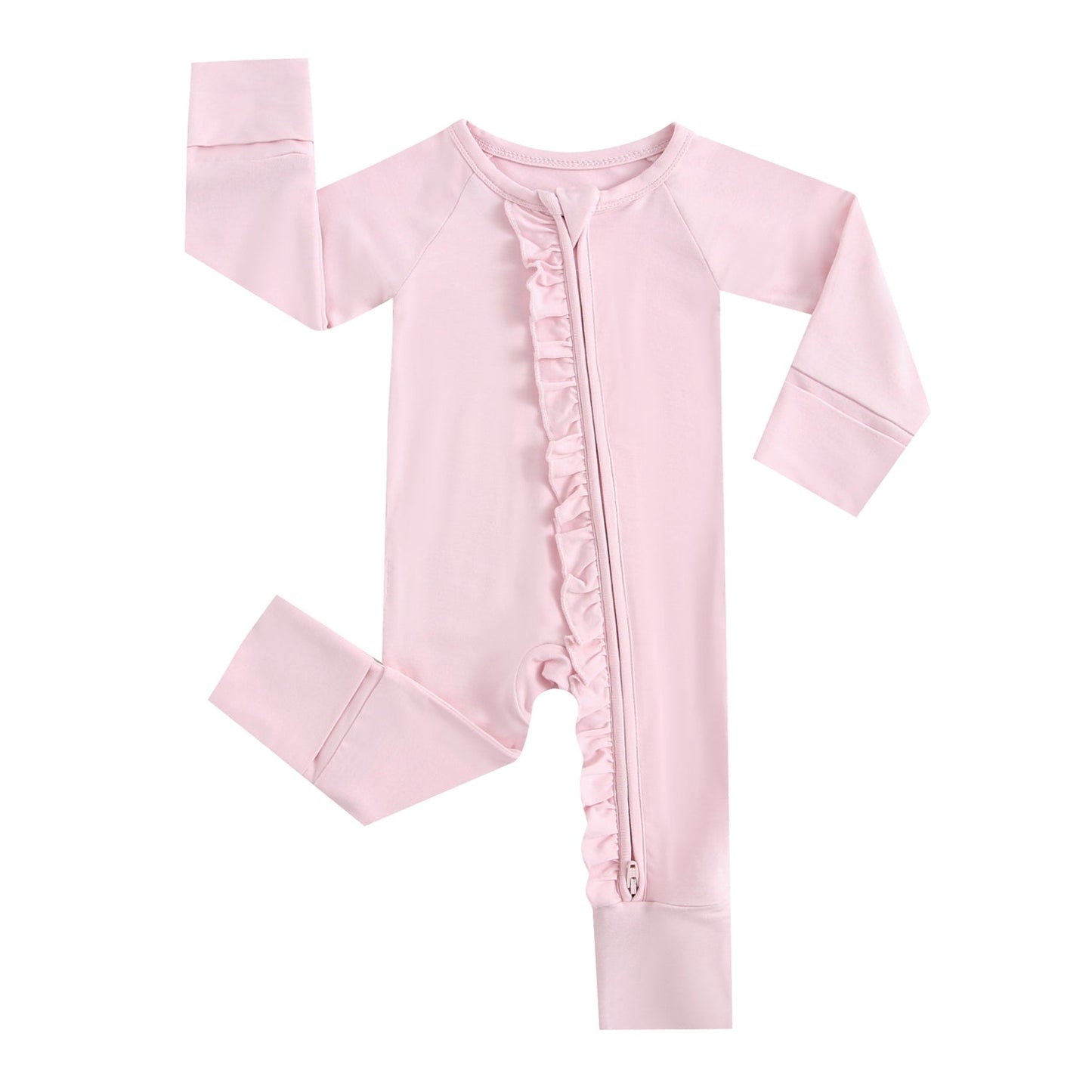 Dawn Ruffled Zippered Baby Romper