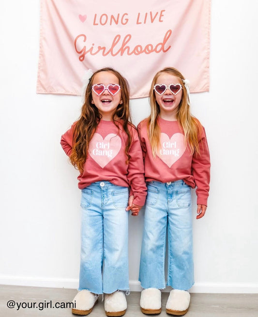 {Petal Pink} Heart Long Live Girlhood Banner