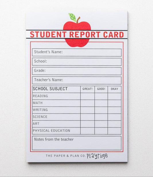 Student Report Card Playtime Pad®