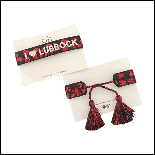 I ❤️ Lubbock Team Tassel Bracelet