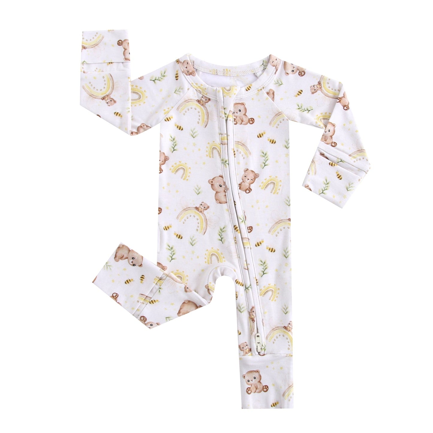 Sweet as Honey Zippered Baby Romper