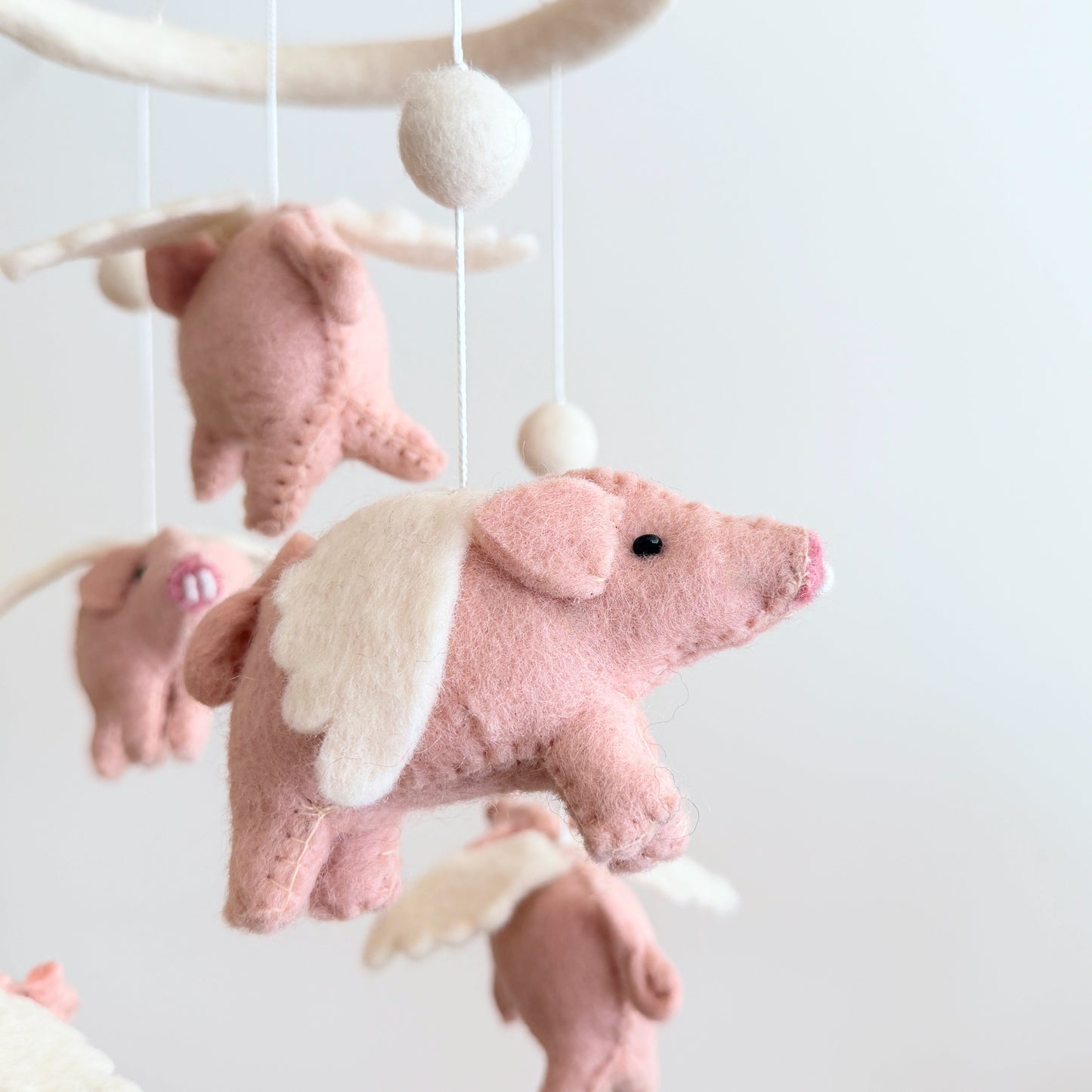 Felt Baby Mobile - Flying Pig