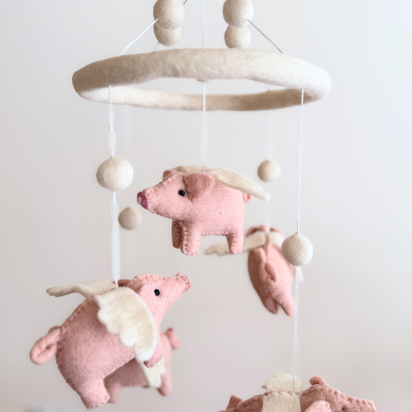 Felt Baby Mobile - Flying Pig