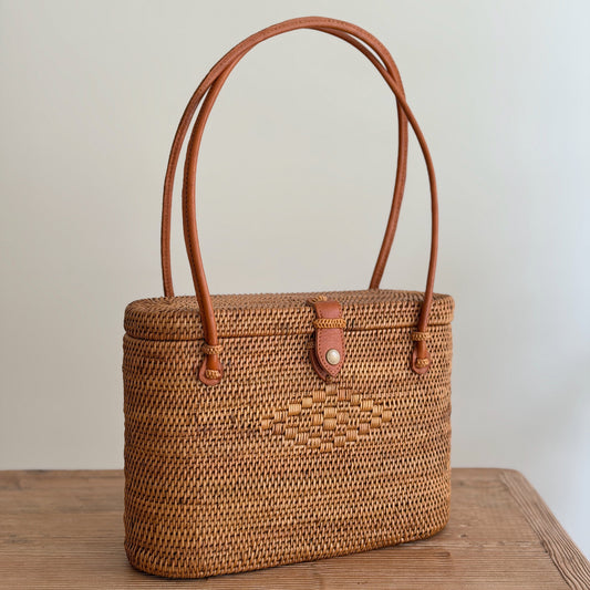 Bali Rattan Handbag - Capri