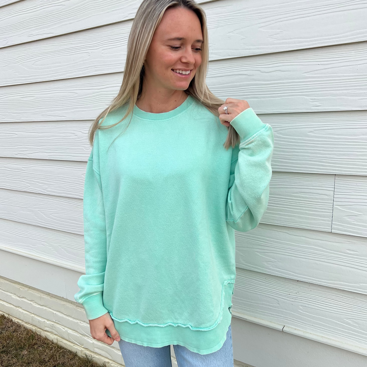 Beach Glass Oversized Terry Shirt Poncho