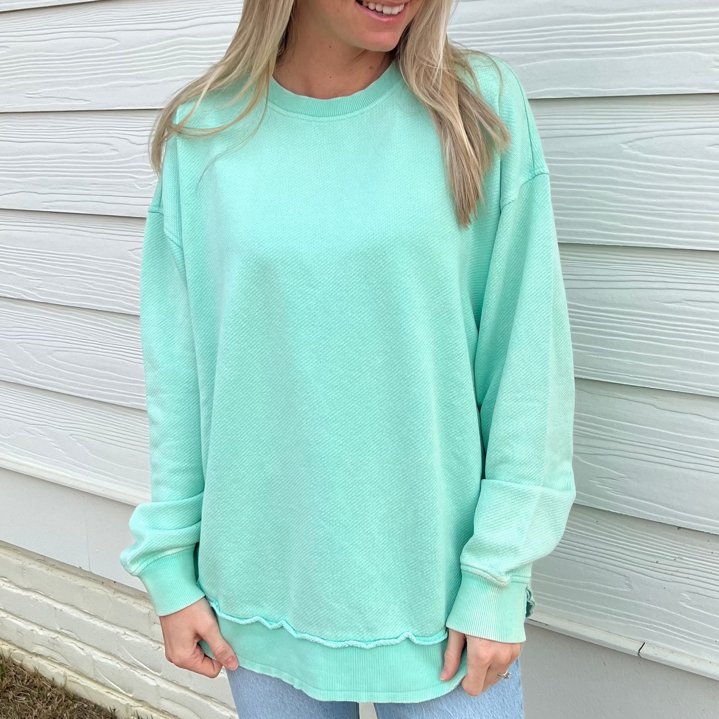 Beach Glass Oversized Terry Shirt Poncho