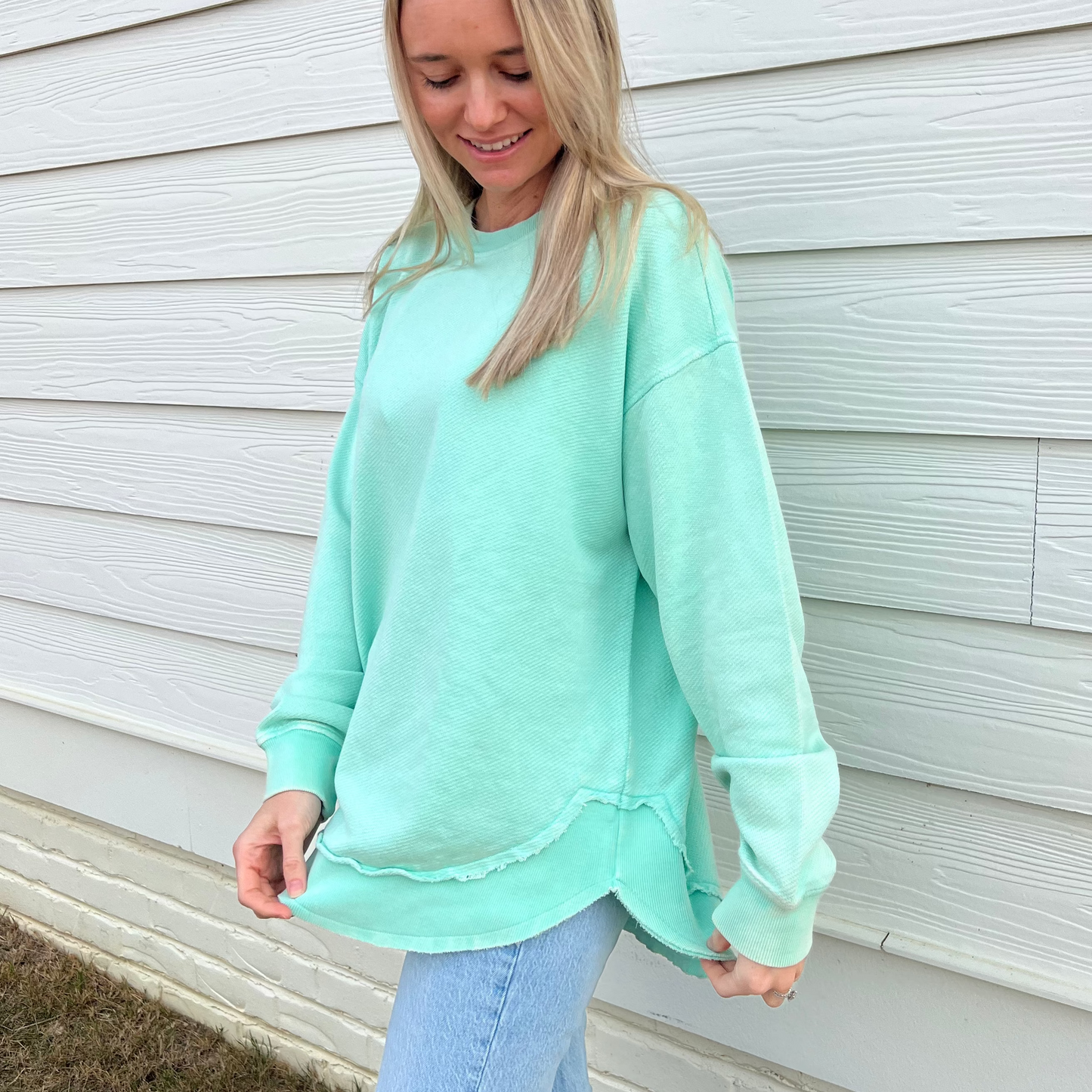 Beach Glass Oversized Terry Shirt Poncho