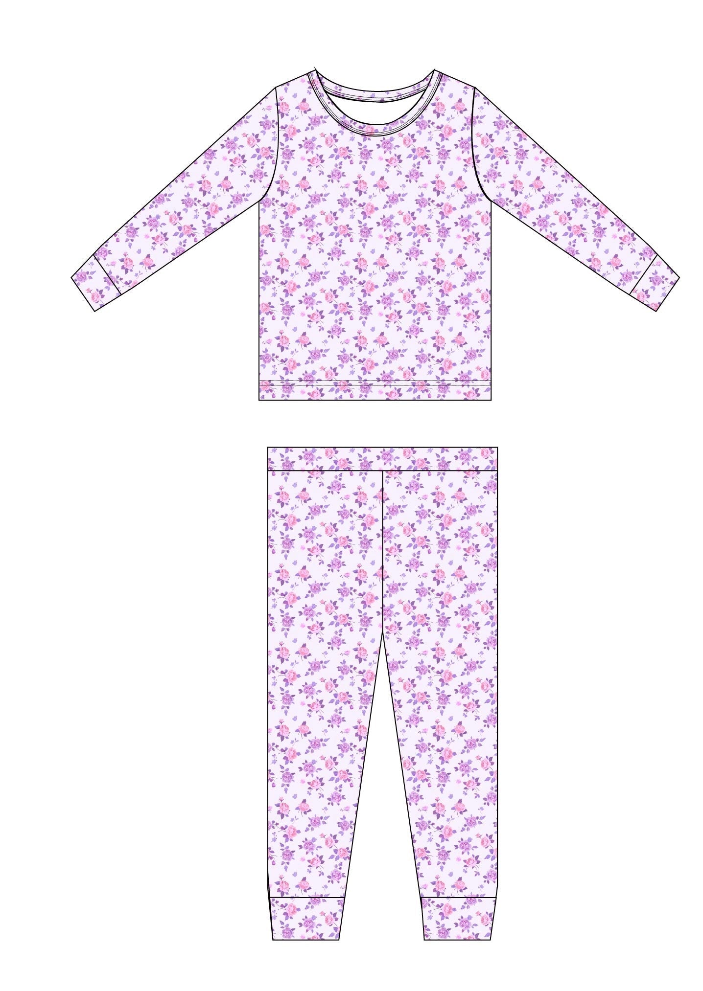 Kapri (ribbed) - Floral Pajama Set