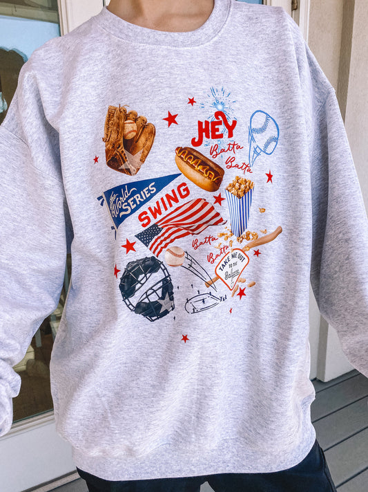 baseball days crewneck - adult