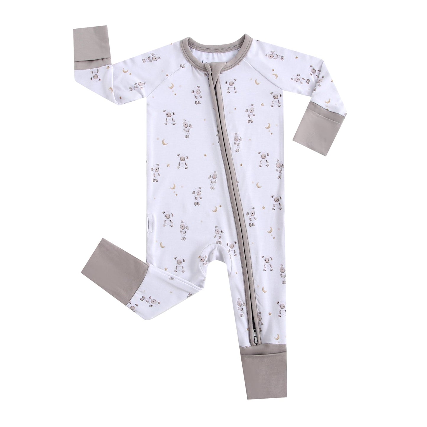 Little Lamb Zippered Baby Romper