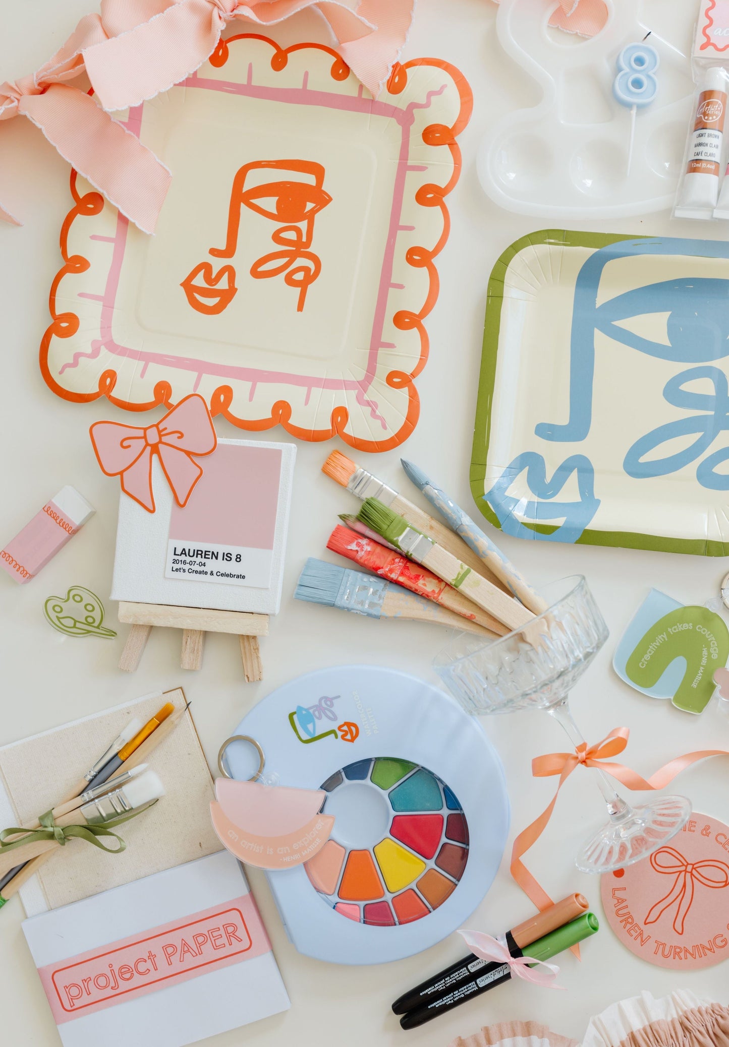 Art Party Dessert Plates (x 12)
