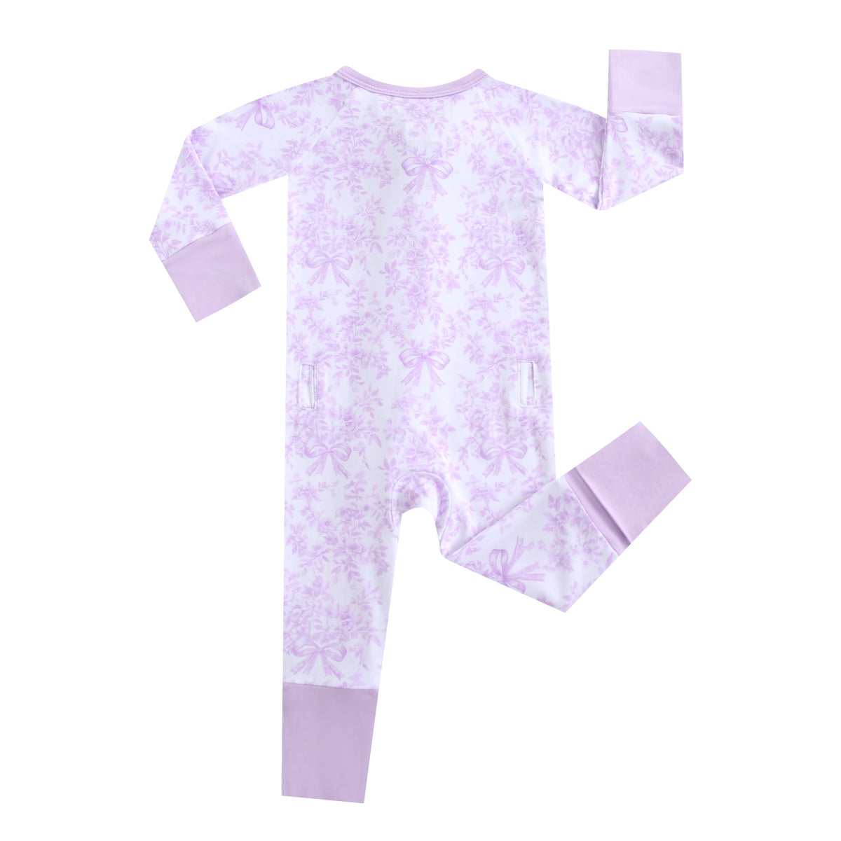 Bows & Blooms Ruffled Zippered Baby Romper