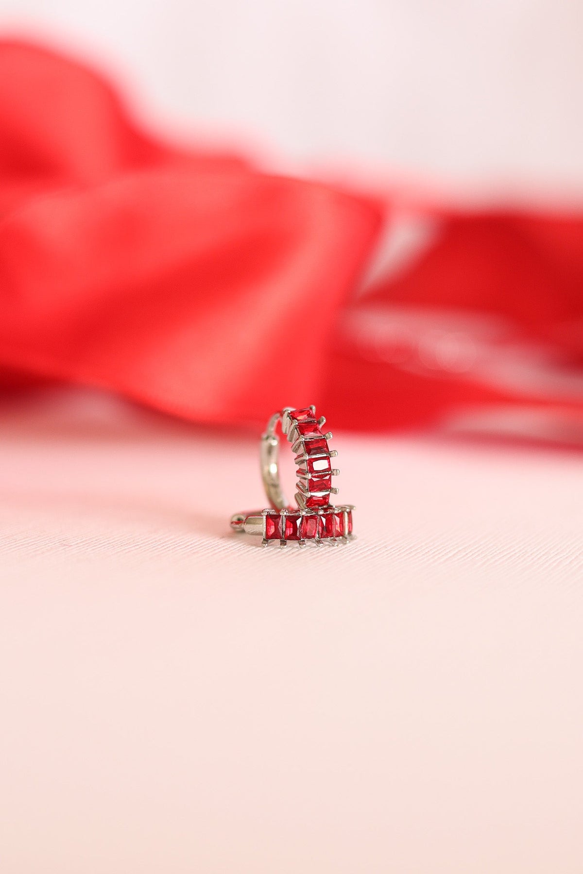 Crystal Hoop in Red