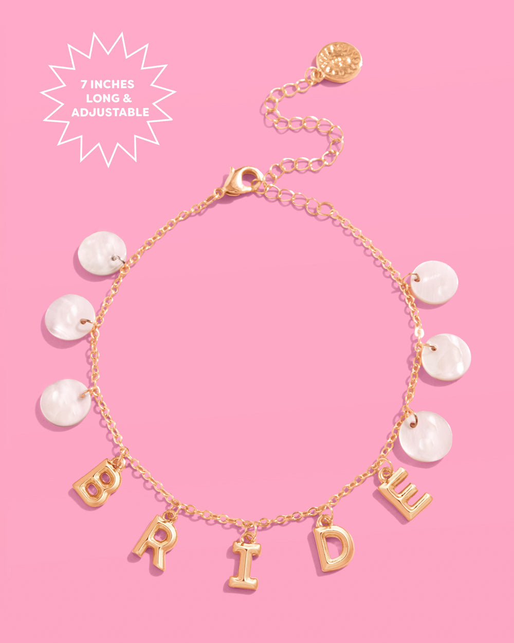 Bride Anklet - gold + mother of pearl discs