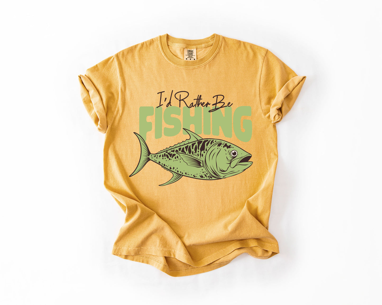I'd Rather Be Fishing, Boat, Lake Life, Sea Life, Camping, Outdoor, Nature, Travel, Comfort Colors T-Shirt