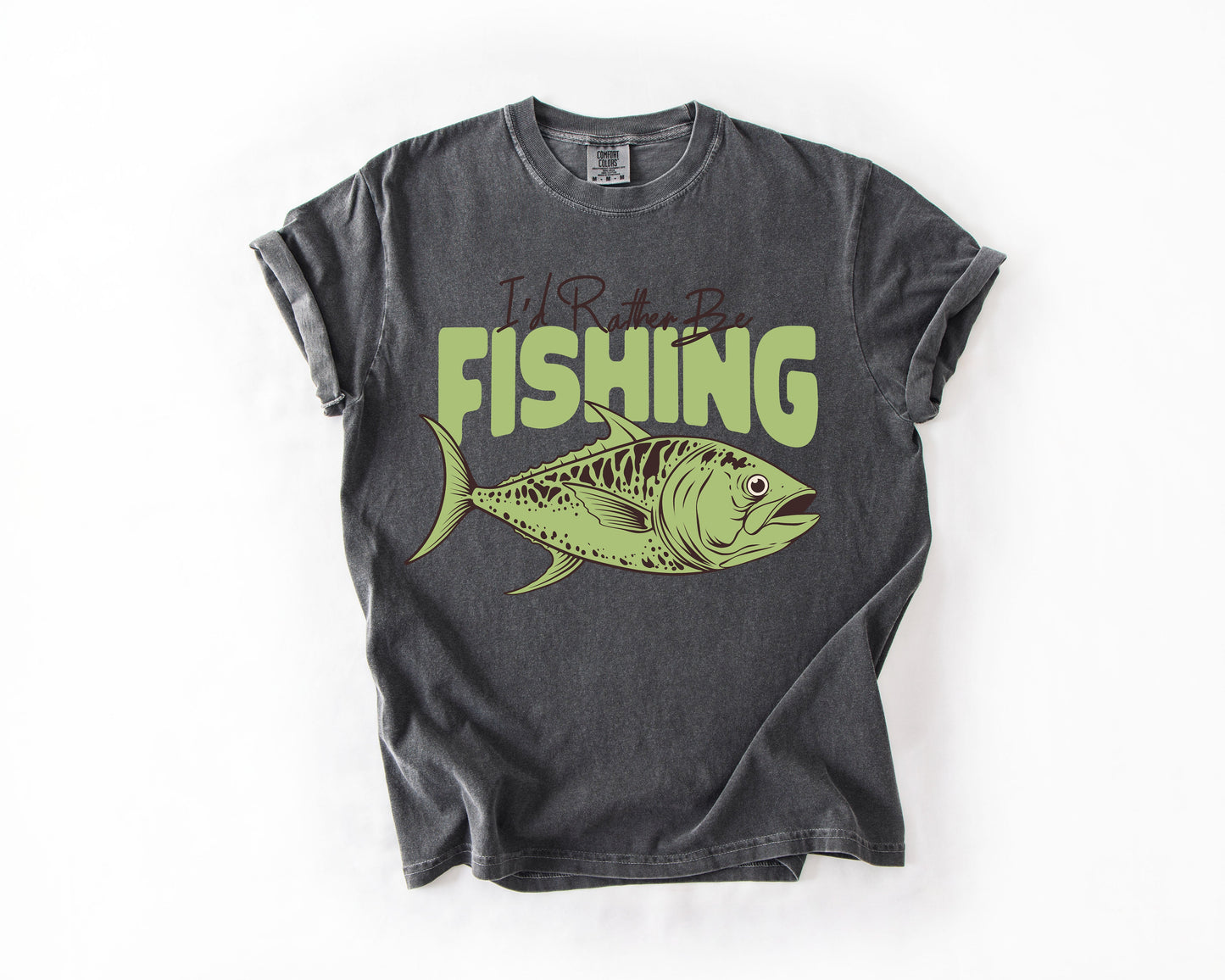 I'd Rather Be Fishing, Boat, Lake Life, Sea Life, Camping, Outdoor, Nature, Travel, Comfort Colors T-Shirt