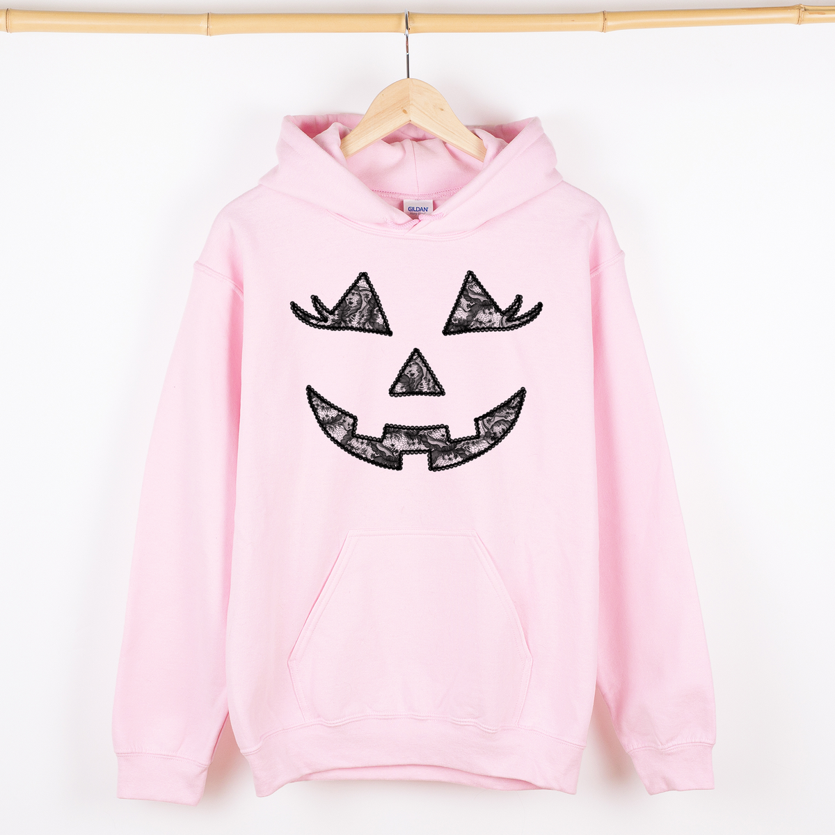 Jack-o-Lantern, Coquette, Faux Lace, Halloween, Graphic Hoodie, Hooded Sweatshirt